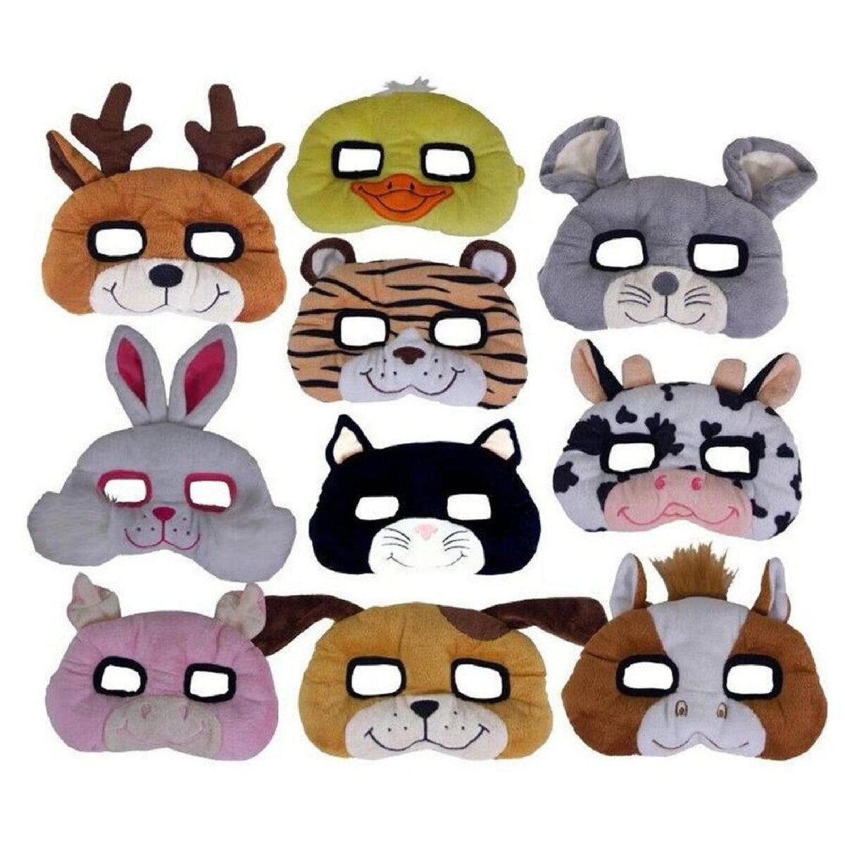 Animal Masks Dress Up Role Play Costume Assorted set of 10
