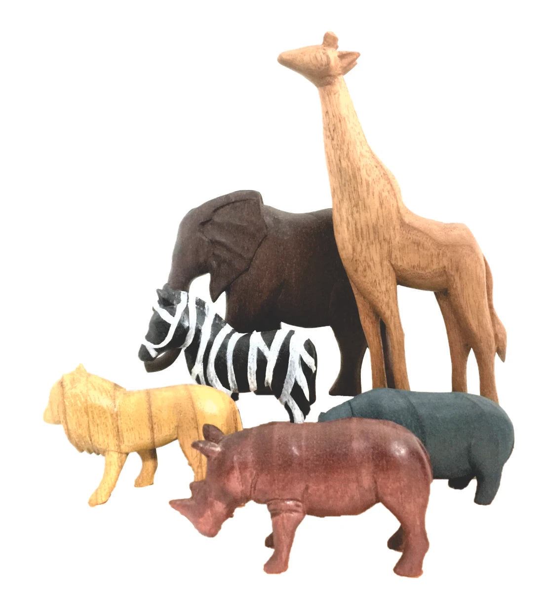 African Animals - wooden 6 Pc set