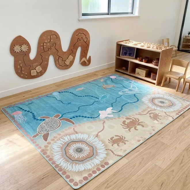 Aboriginal Art Under the Sea Carpet 3 x 2m