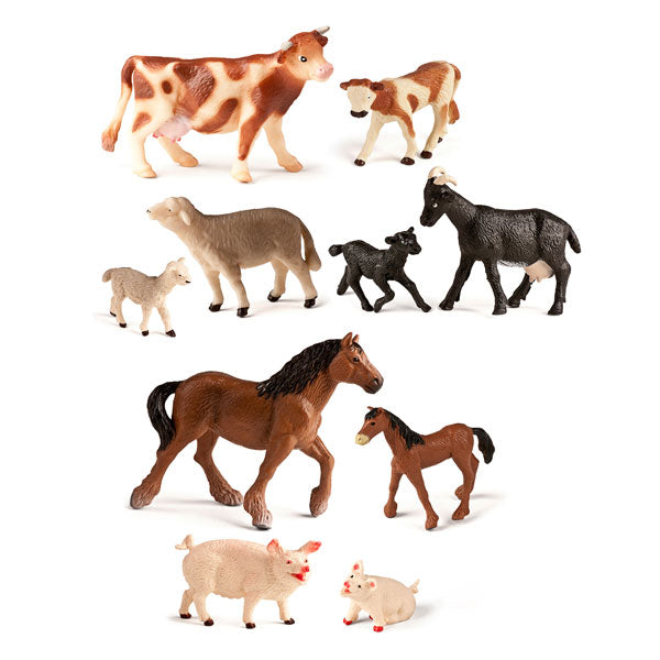 Farm Animals with Babies Set of 10