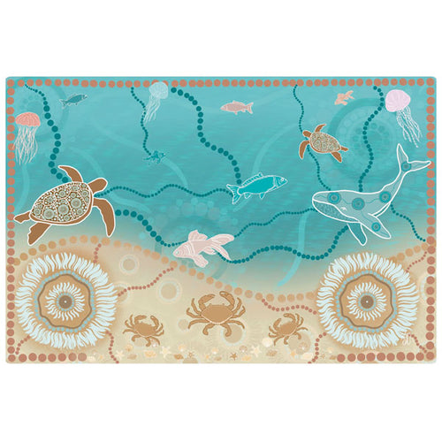 Aboriginal Art Under the Sea Carpet 3 x 2m