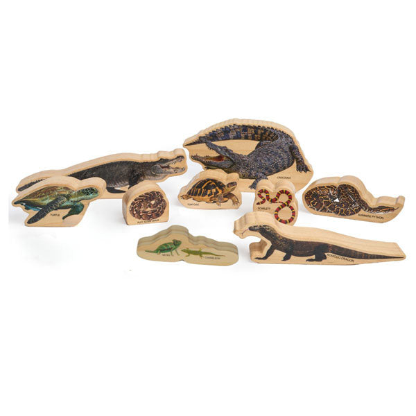 Reptiles in the Wild Wooden Blocks Set of 9