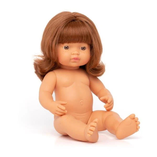 Anatomically Correct Naked Baby Girl with Red Hair 38cm