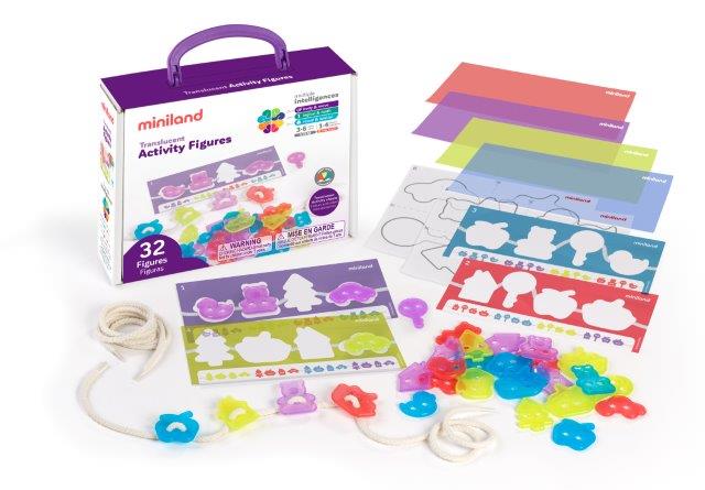 Aptitude Translucent Threading Activity Figures, 32 Pcs