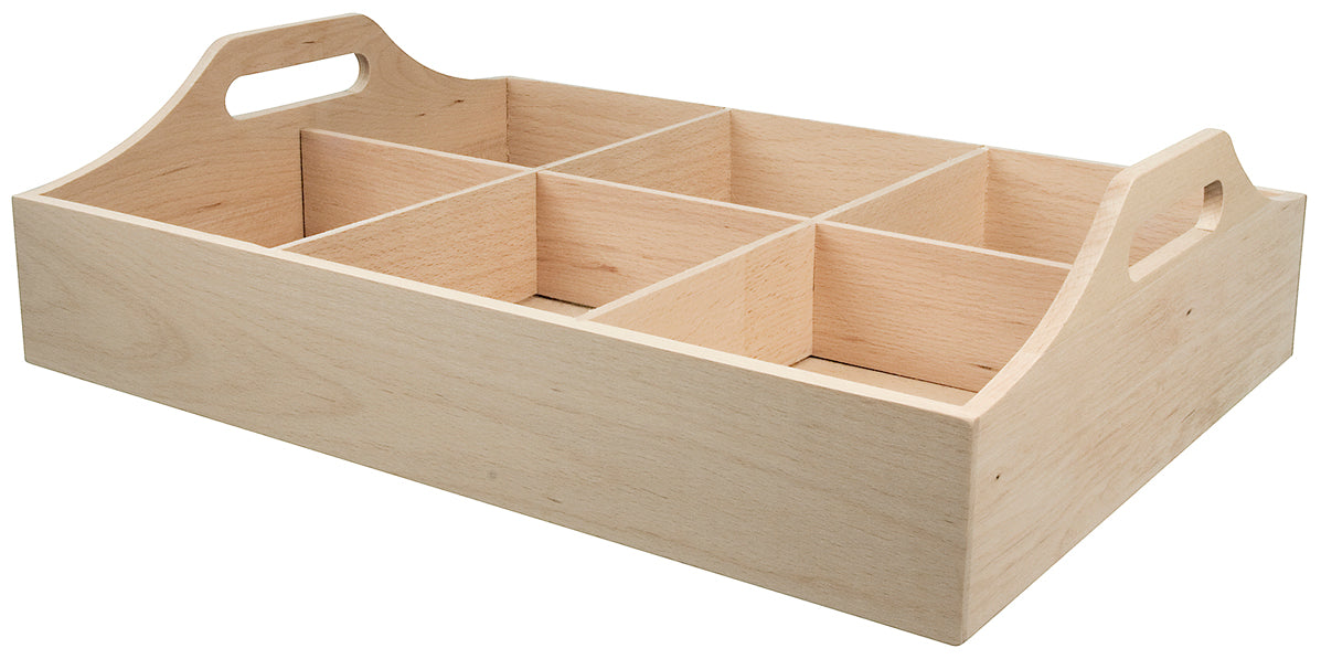 Wooden Tray with Compartments
